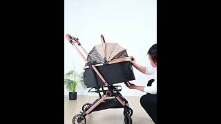 Foldable pet stroller with pull roddog cat dogtrolley [upl. by Euqinom725]