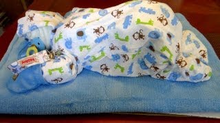 How to Make a Sleeping Baby out of Diapers  DIY diaper cake tutorial [upl. by Ahsyak]