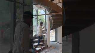 Spiral Staircase Painting construction builders stairs interior loft [upl. by Anah160]