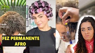 FEZ PERMANENTE AFRO NO CABELO CRESPO  REACT [upl. by Eckel943]