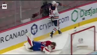 Zack Kassian hits Montreals Goalie Sam Montembeault [upl. by Cinda]