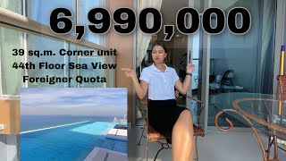 Copacabana Jomtien Beach Condominium Resale Hight Floor 1 bedroom Foreigner Quota [upl. by Drofliw]