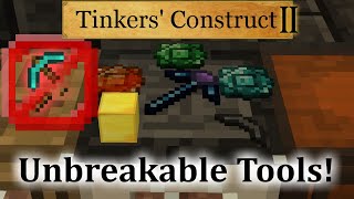 Tinkers Construct 2 howto Unbreakable Tools Updated version in description [upl. by Einaej]