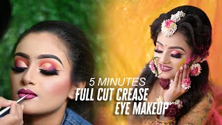 Bridal Makeup tutorial cutcrease eyeshadow makeup [upl. by Enelahs]