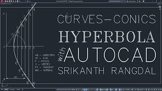 Hyperbola General Method using AutoCAD  Engineering Graphics Lab [upl. by Aksehcnarf]