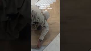 installation of 12mm laminate in herringbone Oak decor [upl. by Mcevoy]