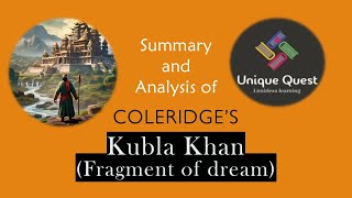 Kubla Khan by Coleridge Supernaturalism and mysticism dream poem explained in Tamil [upl. by Lachlan]