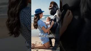 Gorilla on vacation with family🦍🌊🏖️shorts goriladokter viralvideo [upl. by Lauralee]