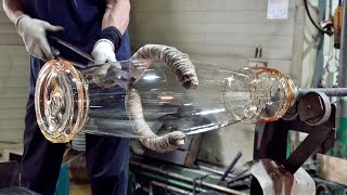 How to Make Large Glass Bottle Amazing Korean glass factory producing 24 hours a day [upl. by Suiramed]