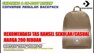 Unboxing amp review CONVERSE ALL STAR REGULER CASUAL BAG BACKPACK KHAKI UNISEX 100 ORIGINAL ASLI [upl. by Schwenk]