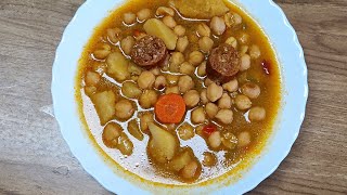 Cocido de garbanzos con chorizo en olla lenta SlowPot de GM [upl. by Atnima]