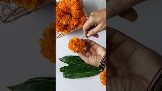 🍃Mango Leaf thoran decoration  Mamidaku thoranam Pooja Backdrop decorationshorts diwali ytshorts [upl. by Ainoet]