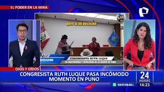 ¡Pasó un incómodo momento Congresista Ruth Luque es increpada por pobladores de Puno [upl. by Nayllij396]