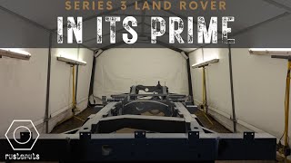 Series 3 Land Rover Chassis in PAINT  Bobs Restoration  Part 38 [upl. by Eusoj]