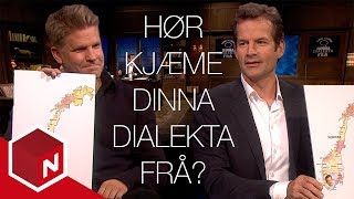 Jon og Håvard konkurrerer i norske dialekter  Praktisk info med Jon Almaas  discovery Norge [upl. by Artiek]