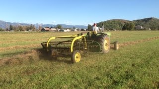 Rolling Rainedon Windrows with a John Deere 2010 and JD Sidedelivery Rake [upl. by Formenti]