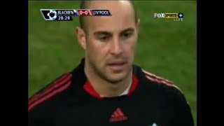 Pepe Reina prevents a Gamst Pedersen wonder goal 2008 [upl. by Brnaba]