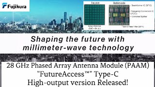 Fujikuras 28GHzband phased array antenna module PAAM『FutureAccess™』highpower version TypeC [upl. by Felty]