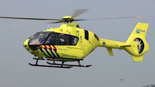 Dutch rescue helicopter EC135 PHHVB landing for maintenance in BonnHangelar [upl. by Ardien]