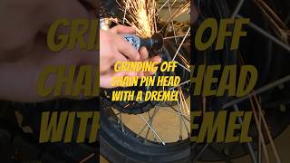 Grinding off motorcycle chain pin with a Dremel motorcycle dremeltool royalenfieldtwins moto [upl. by Mot921]