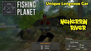 Unique Longnose Gar Neherrin River  Fishing Planet [upl. by Asiuqram]