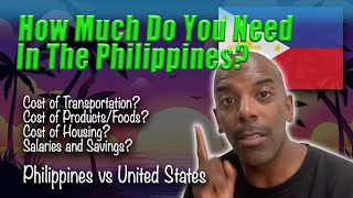 How Much Money Do You Need To Live In The Philippines  Price Comparison With The US [upl. by Hacim139]