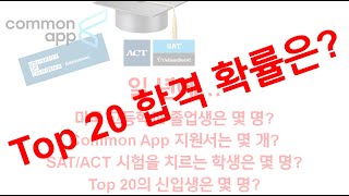 Top 20 대학 입학확률은 일년에 고등학교 졸업생은 몇 명 Common App은 몇 개 SATACT 시험을 치르는 학생은 몇 명 Top 20 대학의 신입생은 몇 명 [upl. by Xuaeb]