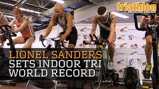 Lionel Sanders smashes the 45min indoor triathlon world record [upl. by Neron]