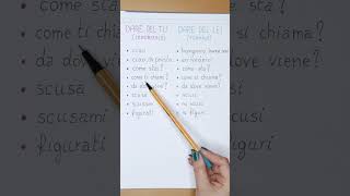 Formal and informal you Italian lessons  A1 level [upl. by Ellirehs439]