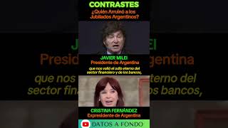 Argentina Milei y Cristina Fernandez Jubilados kirchnerismo shorts milei DatosArg javiermilei [upl. by Aizek]