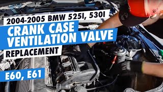 DIY 20042005 BMW 525i 530i CCV PCV valve replacement crank case ventilation valve e60 e61 [upl. by Weinshienk]