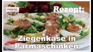 Ziegenkäse in Parmaschinken auf Rucola Vogerlsalat mit BirnenWalnüssen Rezept Ostermenü Vorspeise [upl. by Onailimixam]