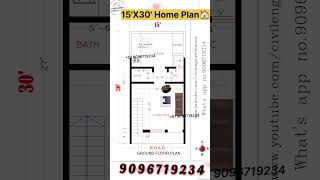 15X30 Small House Plan 🏠 450Sqft House Plans  Village Home Design 🏠 450sqft [upl. by Geffner]