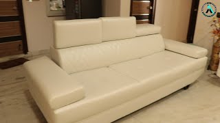 CLASSY SOFAS IN YOUR BUDGET  Peruwhite rexine sofa  Mahendra Interiors [upl. by New763]