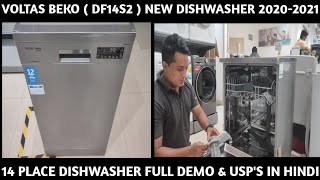 VOLTASBEKO 14 PLACE  DF14S2 💥💥💥 NEW DISHWASHER 20202021  FULL DEMO amp USPS IN HINDI [upl. by Lette]