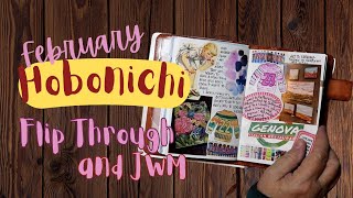 February Journaling and Flip Through in my A6 Hobonichi Avec [upl. by Irianat]