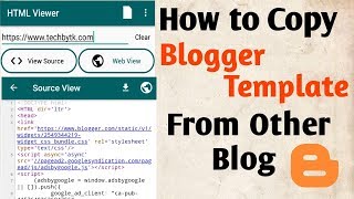 How to Copy Blogger Template From Other Blog  Copy any Website Template [upl. by Royden69]