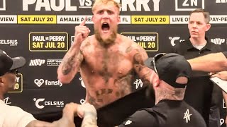 Jake Paul STRIPS NAKED amp SCREAMS after OVERWEIGHT vs Mike Perry MAKES 200 Lbs for OFFICIAL WEIGHIN [upl. by Tonjes]