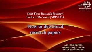 How to download research papers  Ahmed Eid  MFMSRP 2014 [upl. by Kruse29]