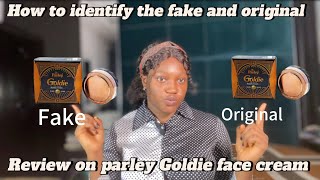 Parley Goldie face cream review  how to identify the fake and the original parley Goldie face cream [upl. by Skilken278]