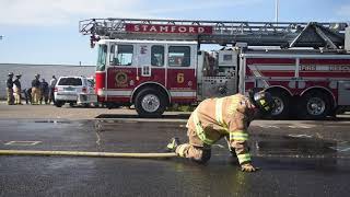 Stamford Fire Department Hose Advancement Practice The Clamp Slide [upl. by Rehpotisrhc]