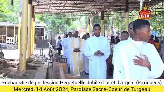 Eucharistie de profession Perpétuelle Jubilé dor et dargent Paridaens [upl. by Onahpets]