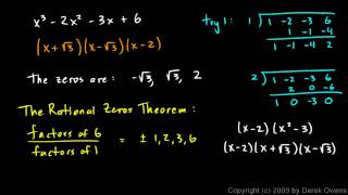 Algebra 2 607d  The Rational Zeros Theorem Part 4 [upl. by Zonnya143]