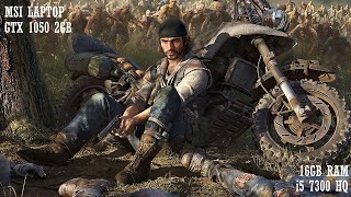 Days Gone GTX1050 LaptopMSI GL62M 7RD i5 7300HQ GTX1050 LowMediumHighVery High Settings [upl. by Gage]