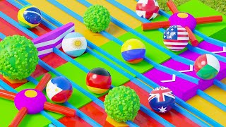 Countryballs Marble Race 3D  Marble Race Countries Who Will Win [upl. by Sinegold]