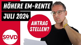 Erhöhung der EMRente 2024 Muss ich das extra beantragen [upl. by Enilekcaj]