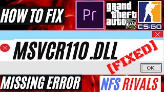 MSVCR110dll Missing 😰 ✓✓✓ How to FIX msvcr110dll was not found Error 🎩 Windows 10117 3264 bit [upl. by Yadrahc]