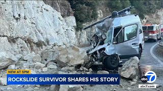 Lake Arrowhead man says hes blessed to be alive after being crushed in massive rockslide [upl. by Neddra386]