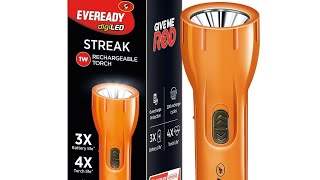 Eveready Streak DL22 Digi LED Torch  Super Bright amp LongLasting Flashlight  Rechargeable Torch [upl. by Ibur]