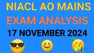 NIACL AO Mains Exam Analysis 17 November 2024  NIACL AO Mains Exam Analysis 2024 [upl. by Pan865]